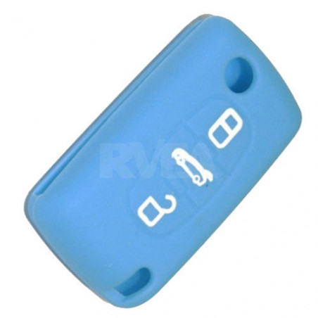 Housse silicone bleu pour boitier plip 3 boutons Fiat Scudo