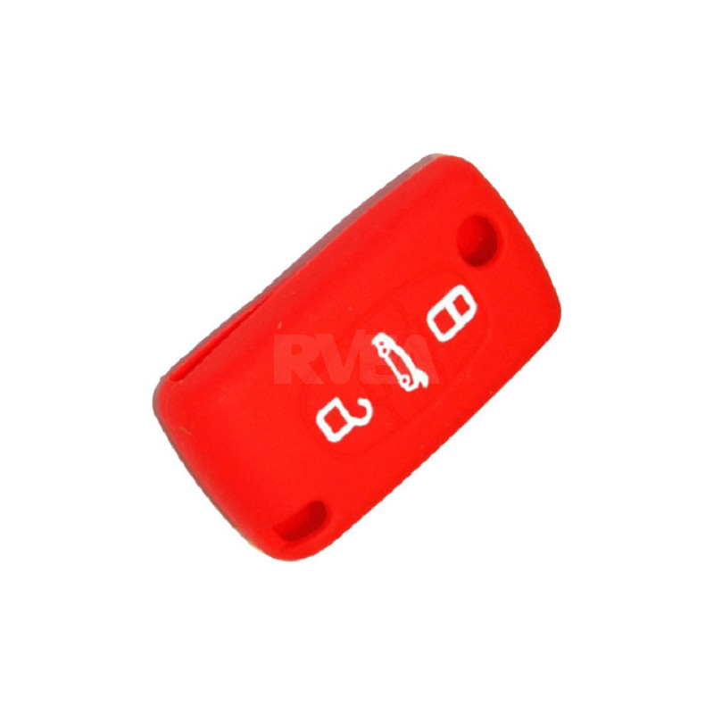 Housse silicone rouge pour boitier plip 3 boutons Fiat Scudo
