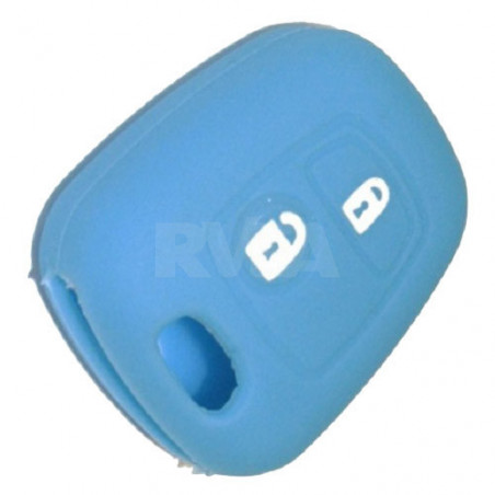 Housse silicone bleu pour coque de clé 2 boutons Citroën C1, C2, C3