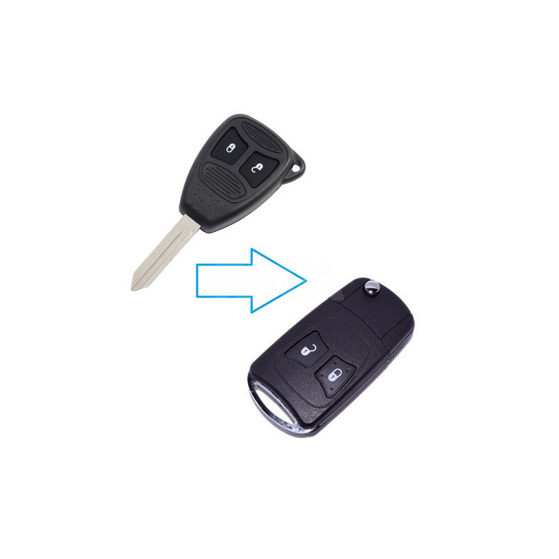 Coque 2 boutons pour transformer votre clé en clé pliante Jeep